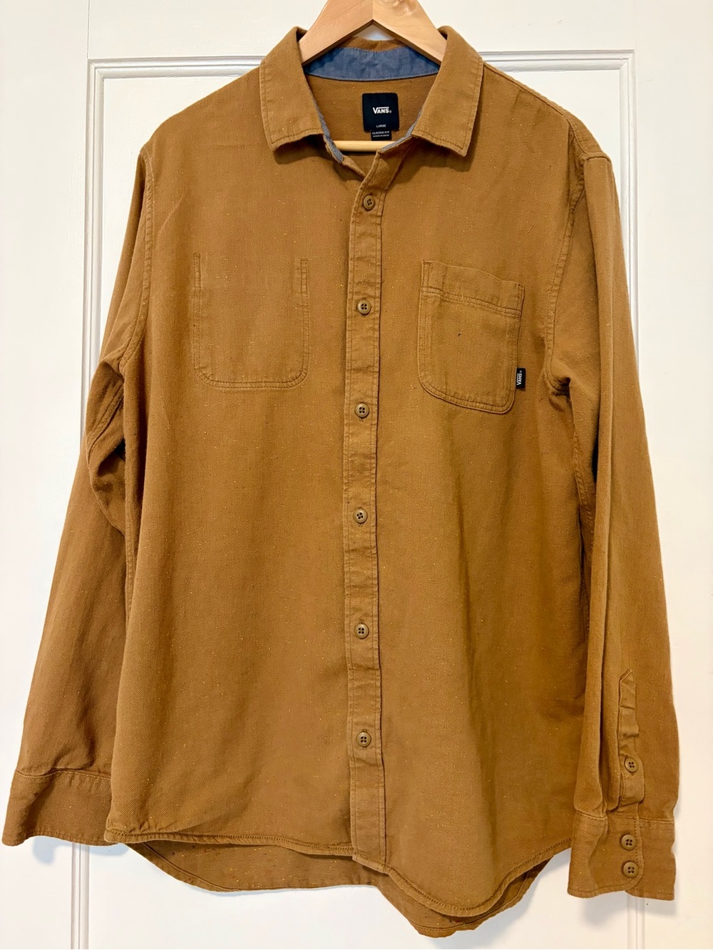 Vans Men's Caramel Brown Long-Sleeve Button-Down Shirt